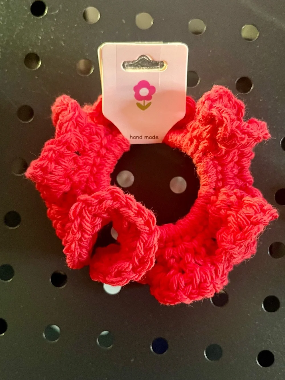 Handmade Crochet Scrunchie Set of 2 Red Hair Ties NIP